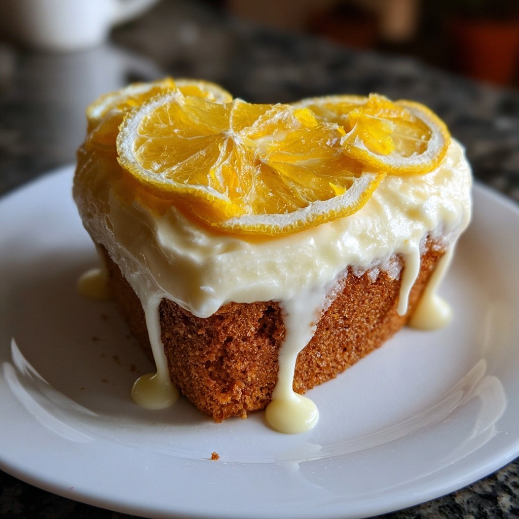 Mini Heart Cake with Honey Lemon Frosting