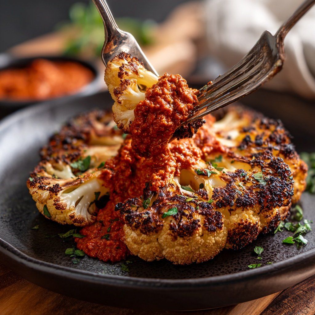 Cauliflower Steak with Romesco