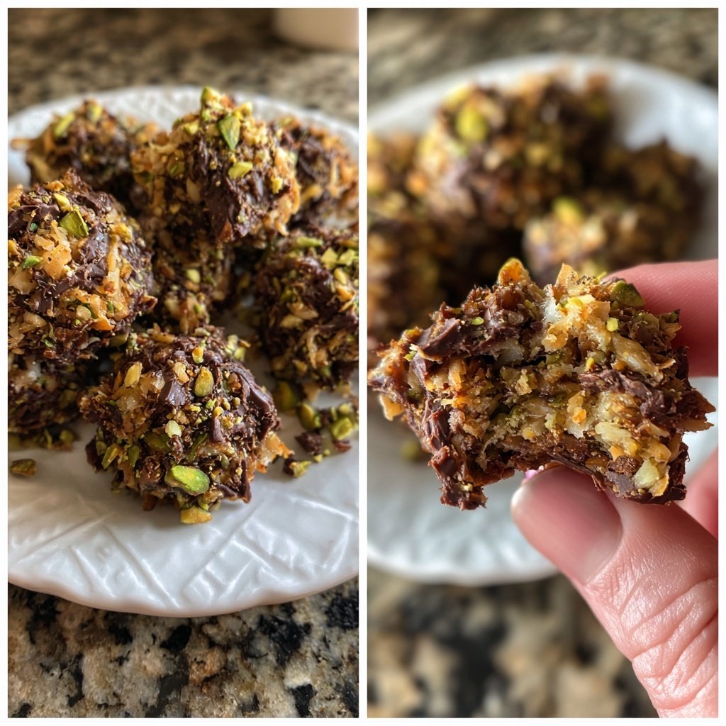 Chocolate Pistachio Coconut Bites