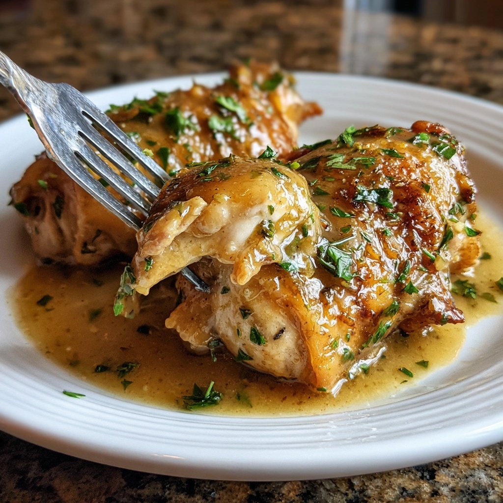 Simple Slow Cooker Chicken Thighs with Gravy