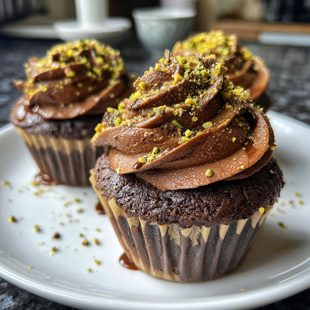 Chocolate Pistachio Cupcakes