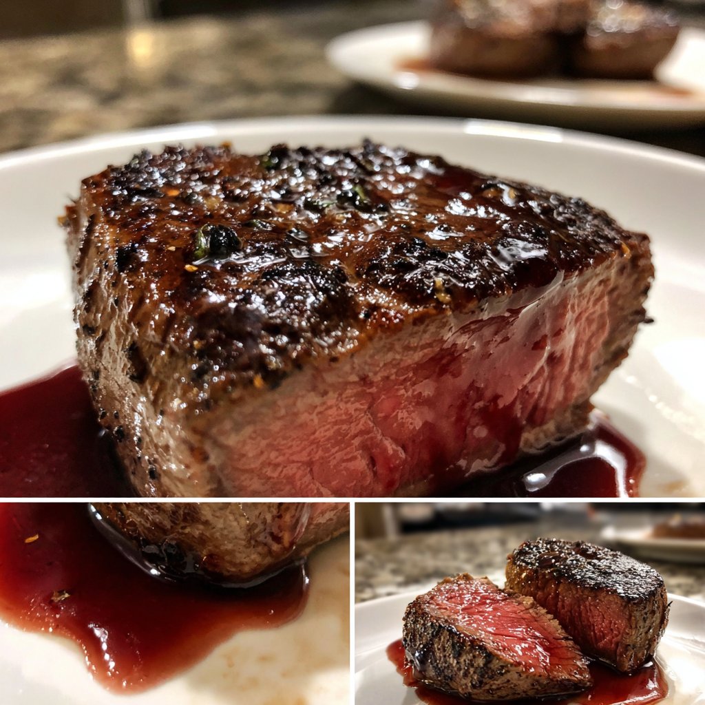 Romantic Filet Mignon with Red Wine Sauce
