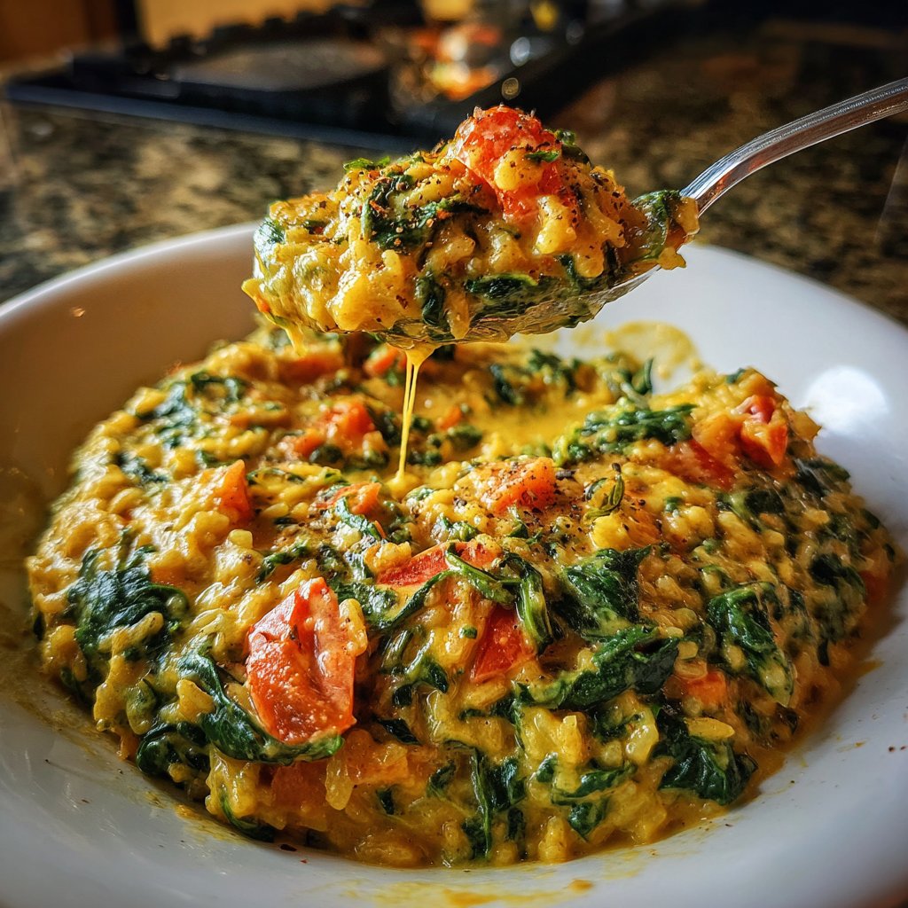 Creamy Spinach Tomato Rice