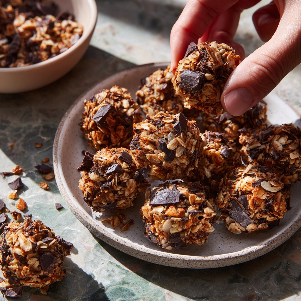 Chocolate Almond Coconut Granola Bites