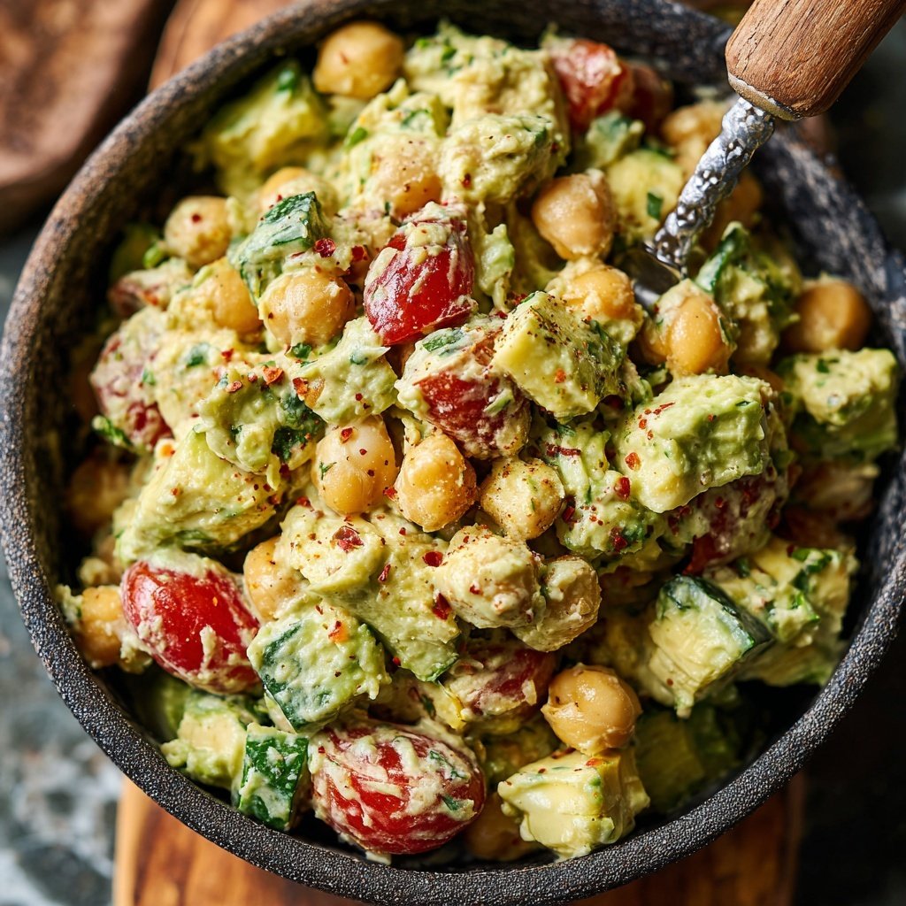 Healthy & Light Avocado Chickpea Salad