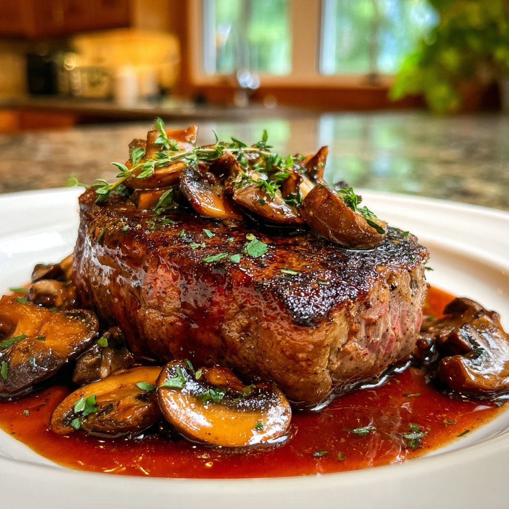 Romantic Filet Mignon with Red Wine Sauce