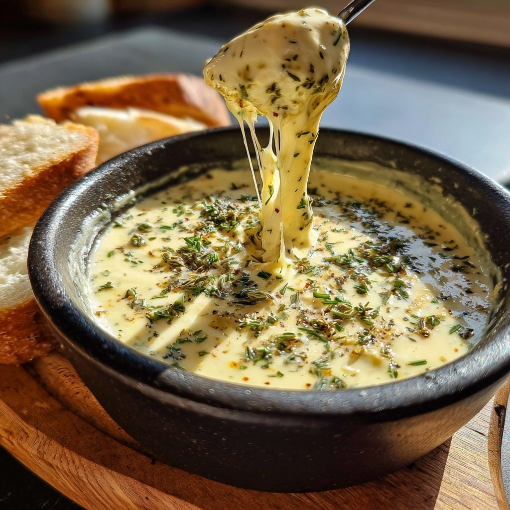 Fondue with Goat Cheese and Herbs