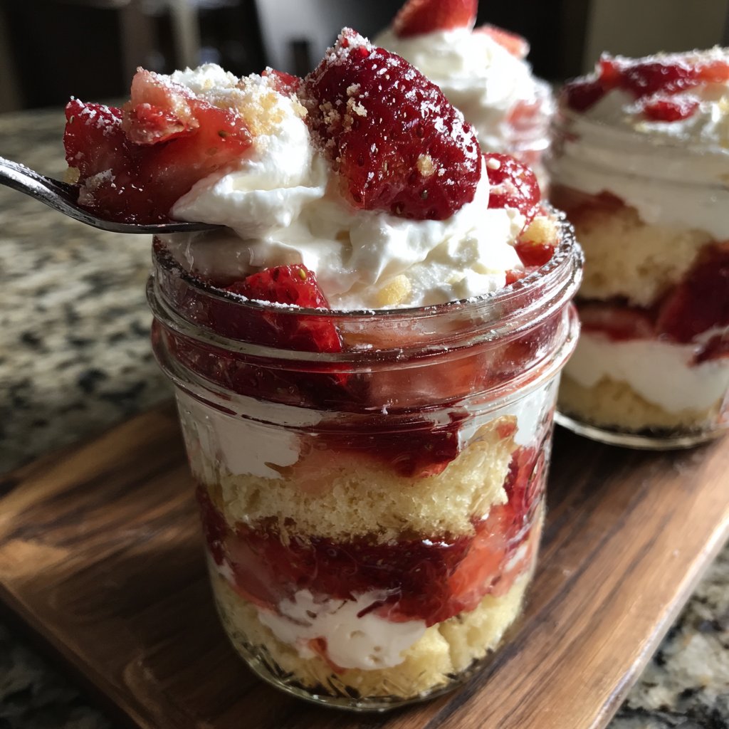 Strawberry Shortcake Trifle In A Jar