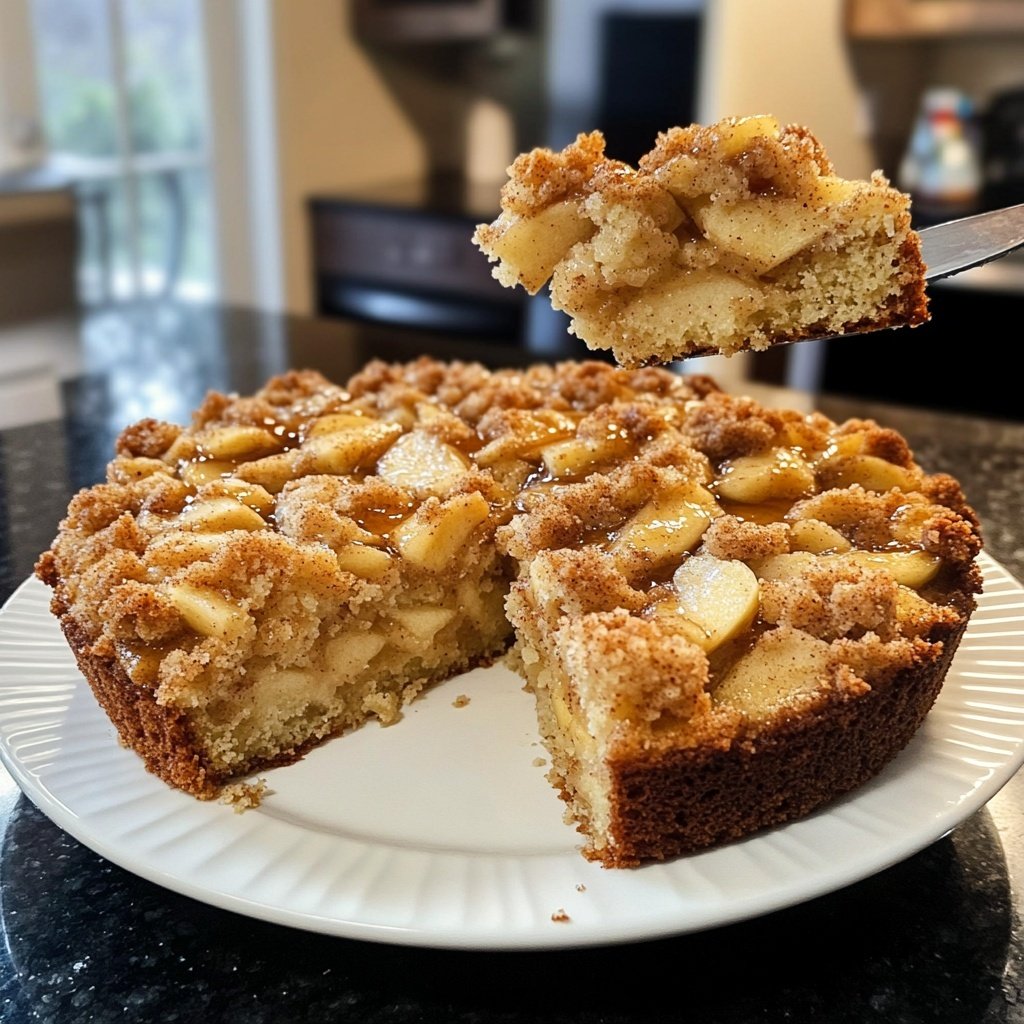 Apple Crumb Cake – Topped with Cinnamon Apple Drizzle