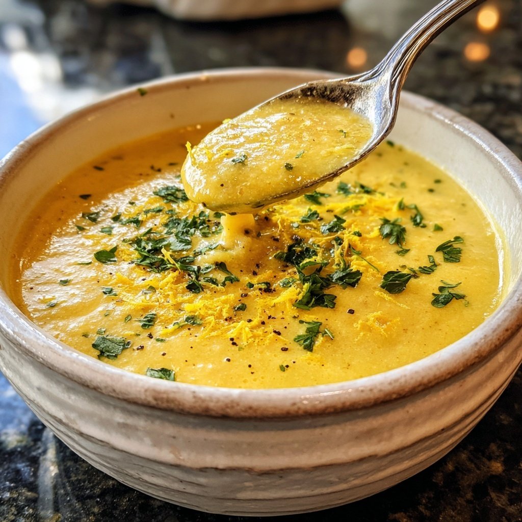 Creamy Lemon White Bean Soup Bowl